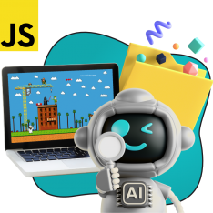 Язык программирования JavaScript + AI. Проектное обучение + геймификация + AI-помощники - КИБЕРшкола программирования для детей, компьютерные курсы для школьников, начинающих и подростков - KIBERone г. Красноармейск