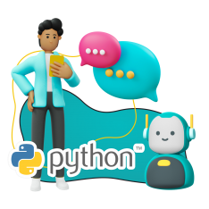Умный чат-бот на Python - КИБЕРшкола программирования для детей, компьютерные курсы для школьников, начинающих и подростков - KIBERone г. Красноармейск